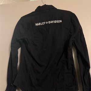 Harley-Davidson Black and Gold Chain Detail Shirt